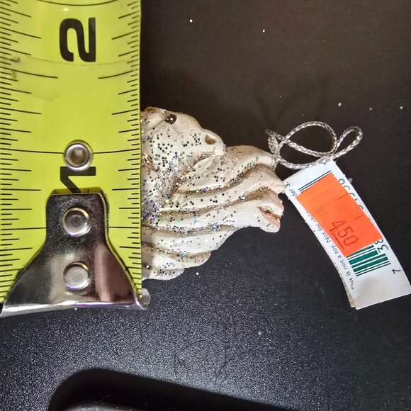 Squirrel Ornament White Glitter Christmas Holiday Winter Midwest of Canon Falls - Picture 8 of 8